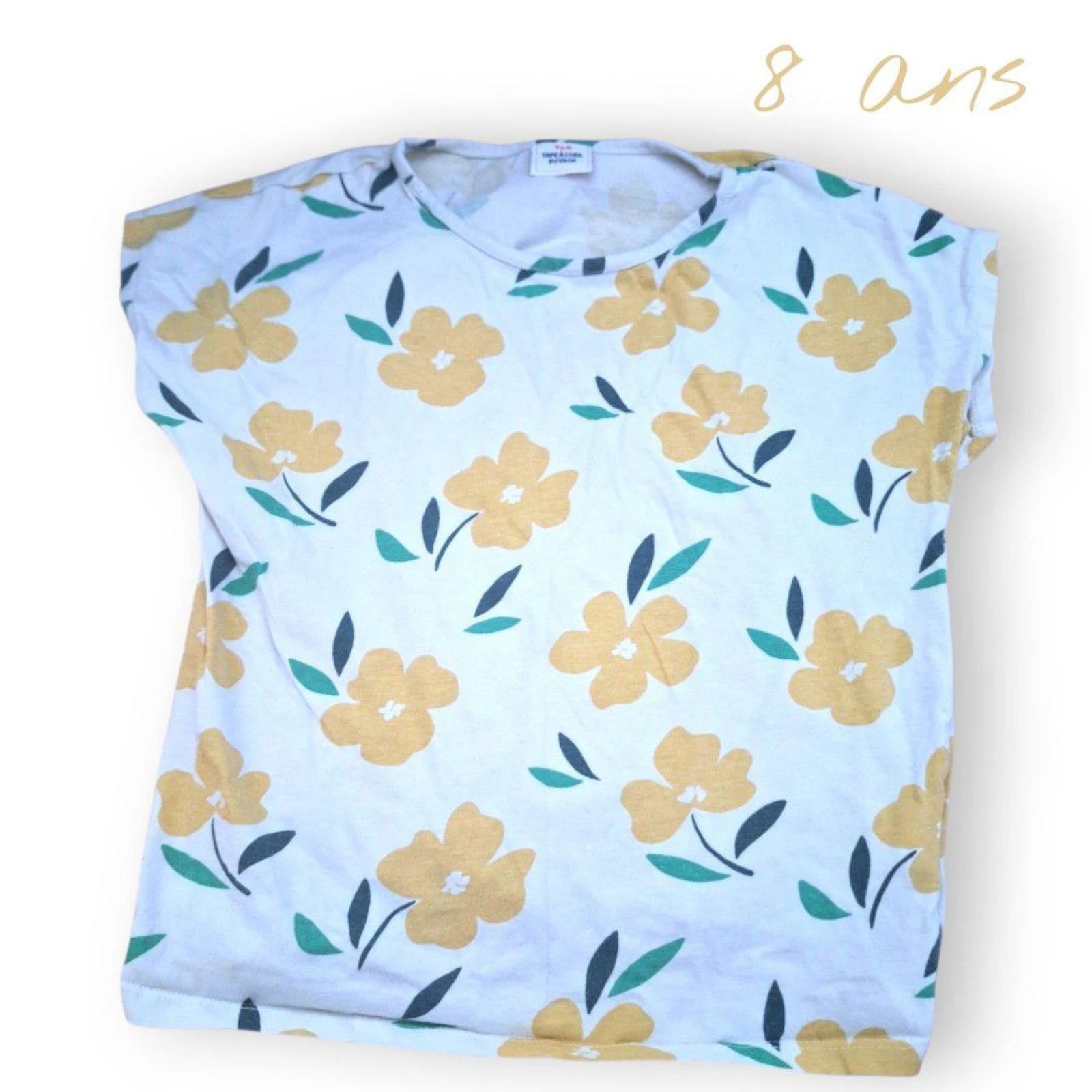 🌿💫 T-shirt enfant fille à fleurs Tape à l'oeil– 8 ans 💫🌿